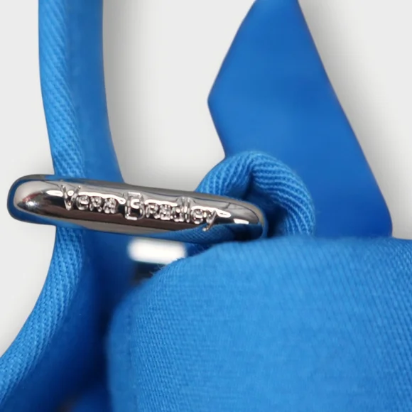 Vera Bradley Cotton Triple Zip Hipster Crossbody Purse Morning Blue Aster - Picture 5 of 11